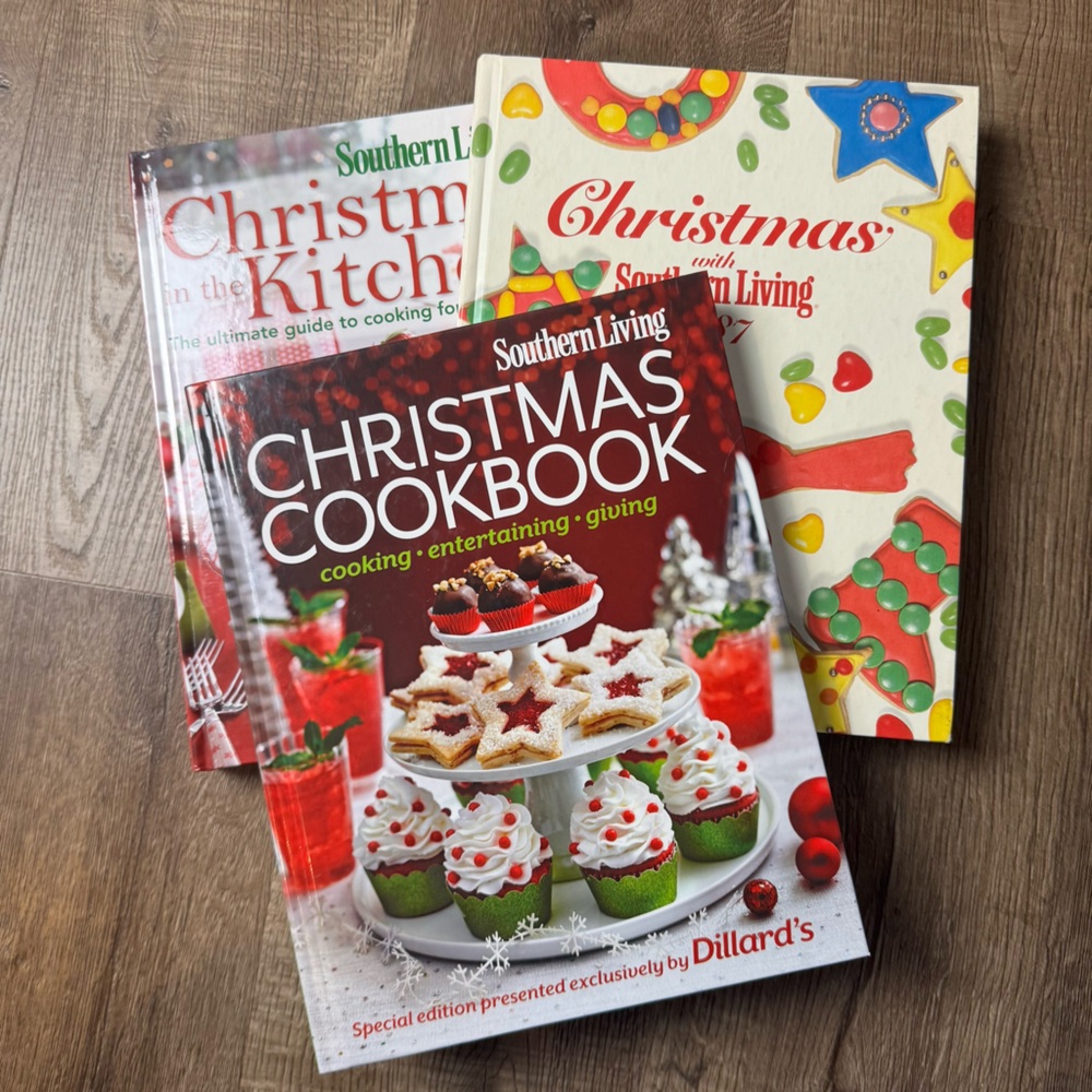 Vintage Southern Living Festive Christmas Cookbooks
